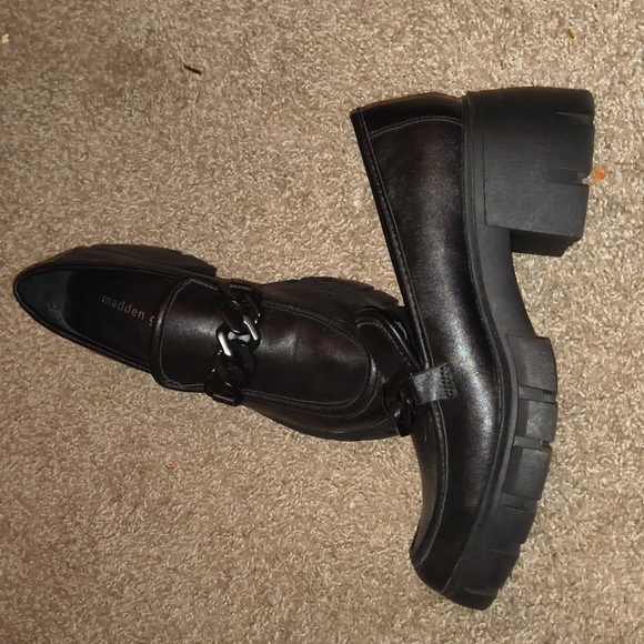 Madden Girl Black Chunky Loafers - Picture 7 of 8